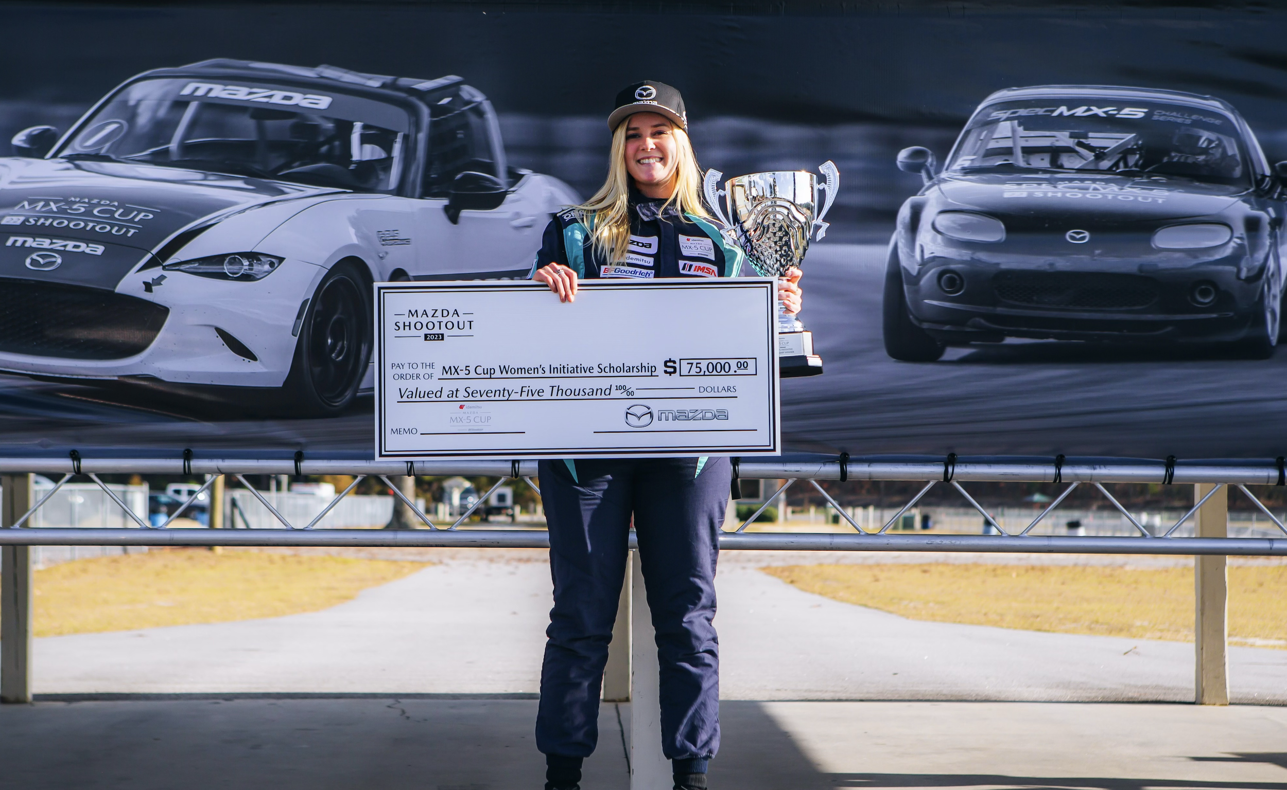 Sally Mott Racing Mazda MX-5 Cup Driver First to the Finish Amazon
